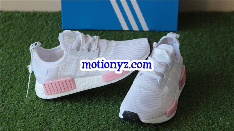 Real Boost Adidas NMD R1 White Pink GS